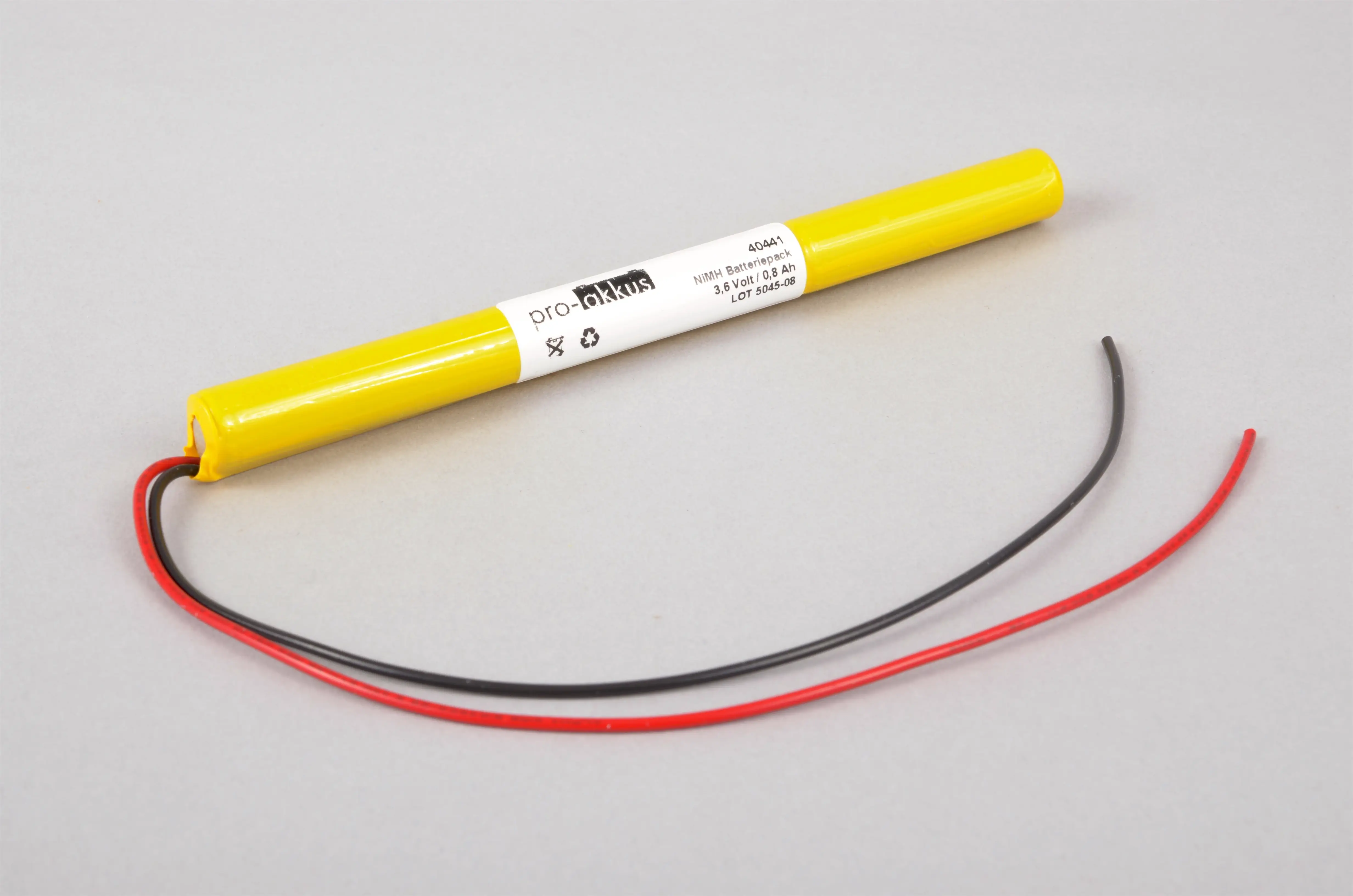 NiMH Notbeleuchtung Akku 3,6V / 800mAh (0,8Ah), Stab mit Kabel online bei pro-akkus kaufen