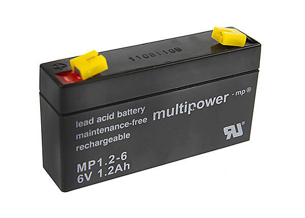 Multipower MP1.2-6 6V 1,2Ah Blei-Akku / AGM Batterie Multipower MP1.2-6 6V 1,2Ah Blei-Akku / AGM Batterie