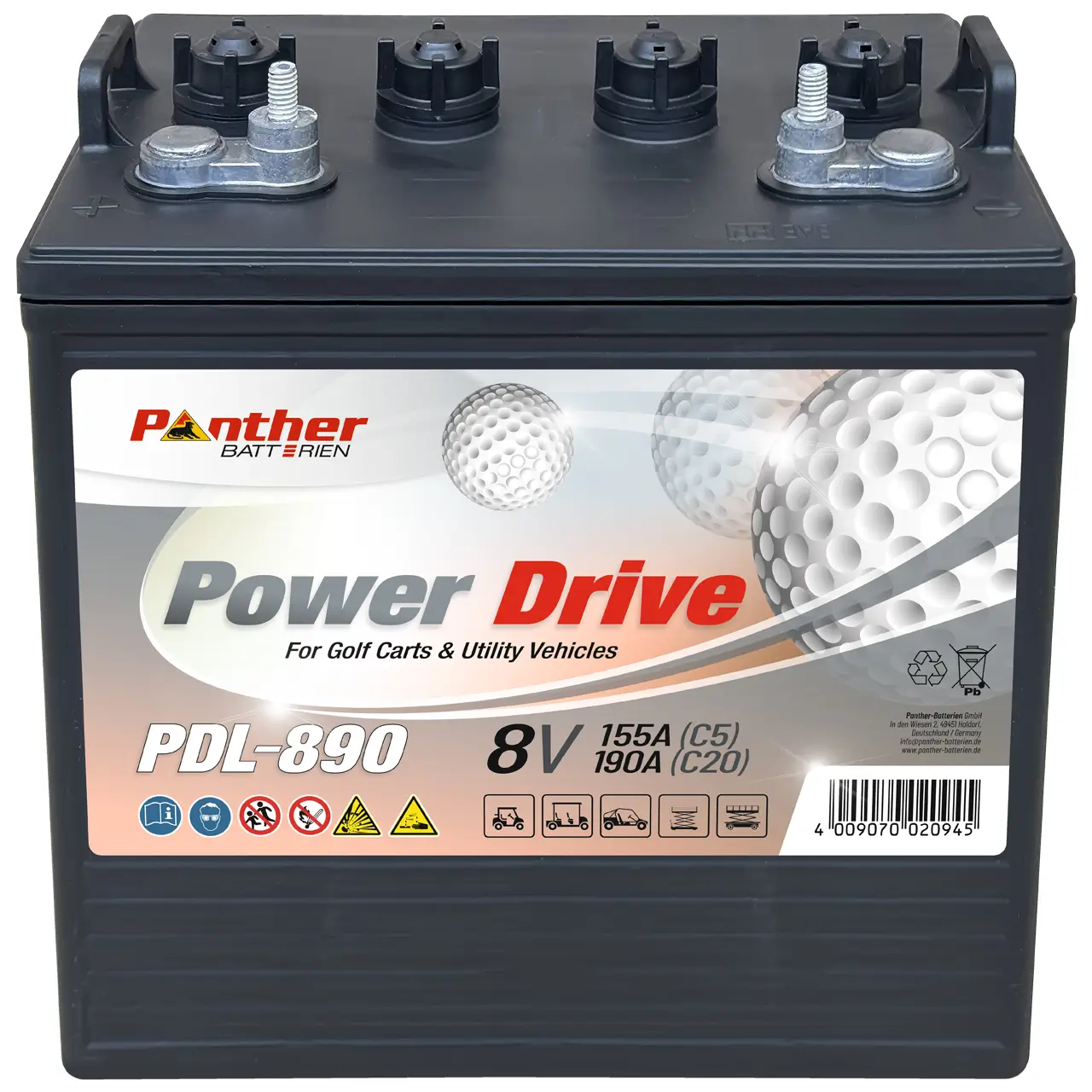 Panther Power Drive PDL-890 8V 190Ah Blei-Säure Batterie online bei pro-akkus kaufen