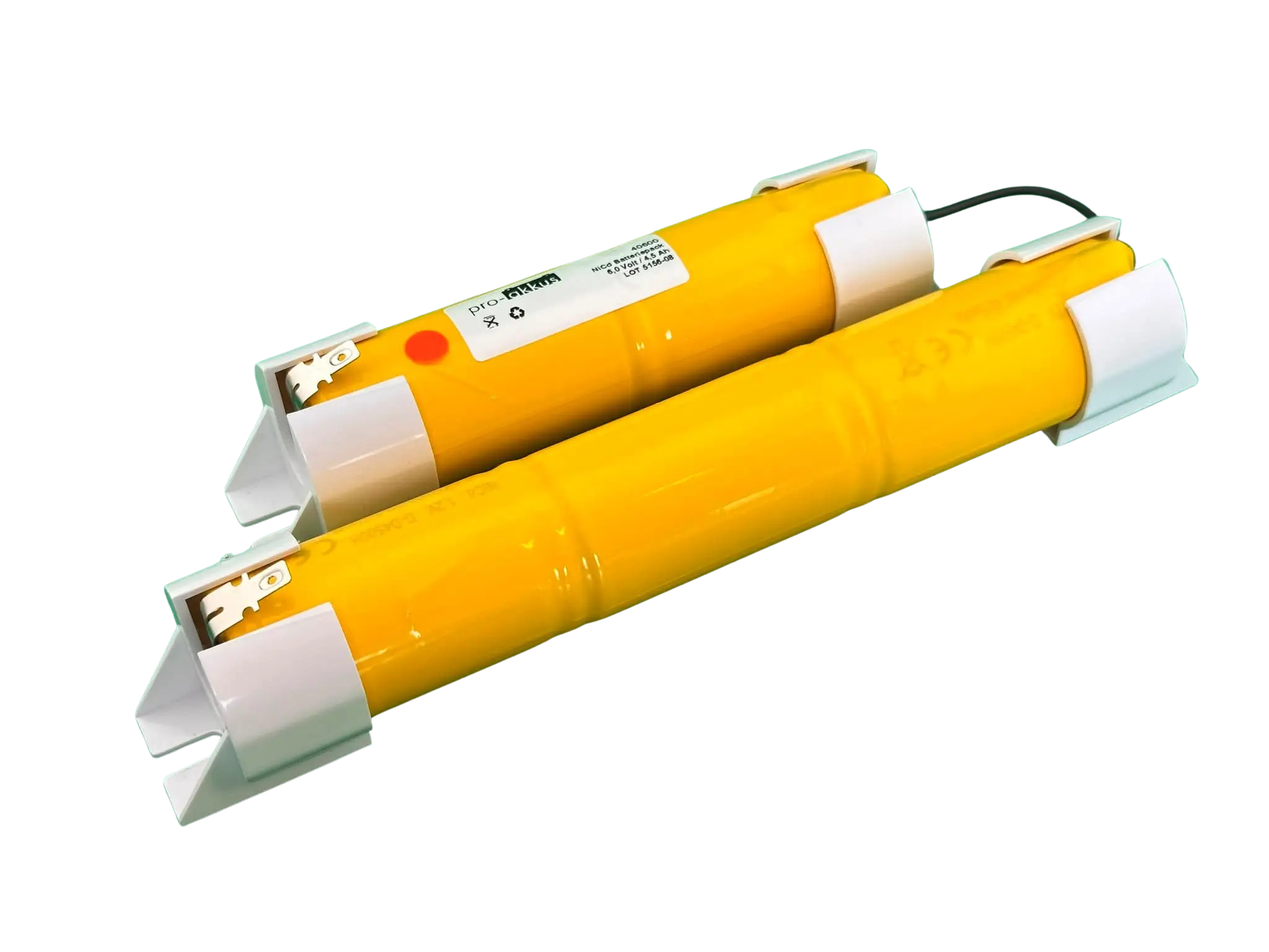 Tridonic 89800090 kompatibler Notbeleuchtung Akku 6V 4,5Ah NiCd mit Endkappen online bei pro-akkus kaufen
