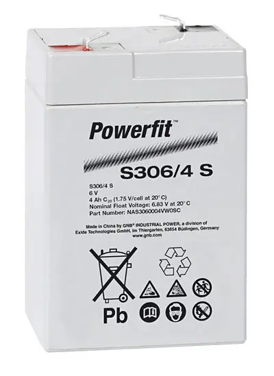 Exide Powerfit S306/4S - 6V | 4,5Ah AGM Bleiakku Exide Powerfit S306/4S - 6V | 4,5Ah AGM Bleiakku