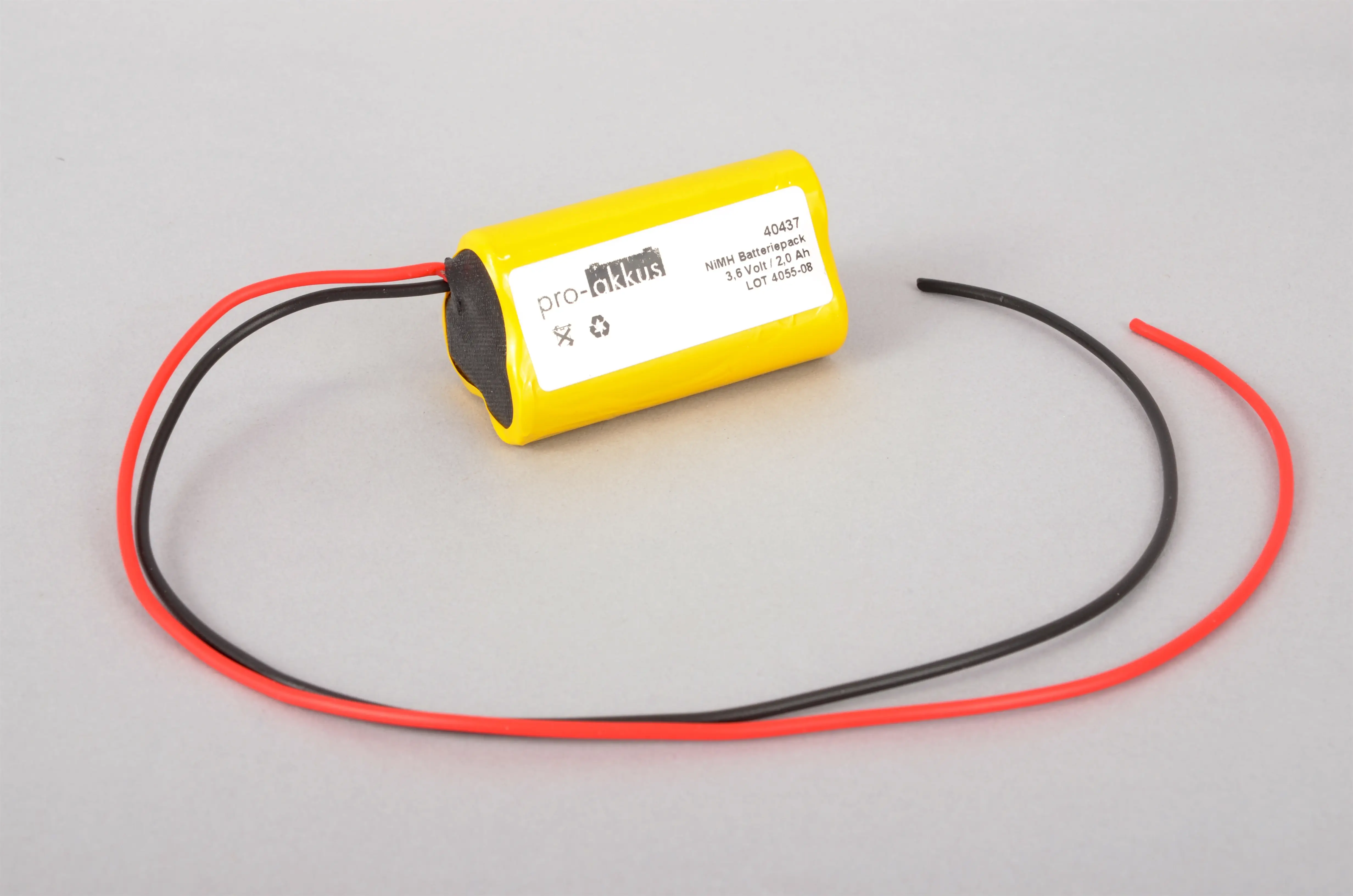 NiMH Notbeleuchtung Akku 3,6V /2000mAh, Dreieck mit Kabel