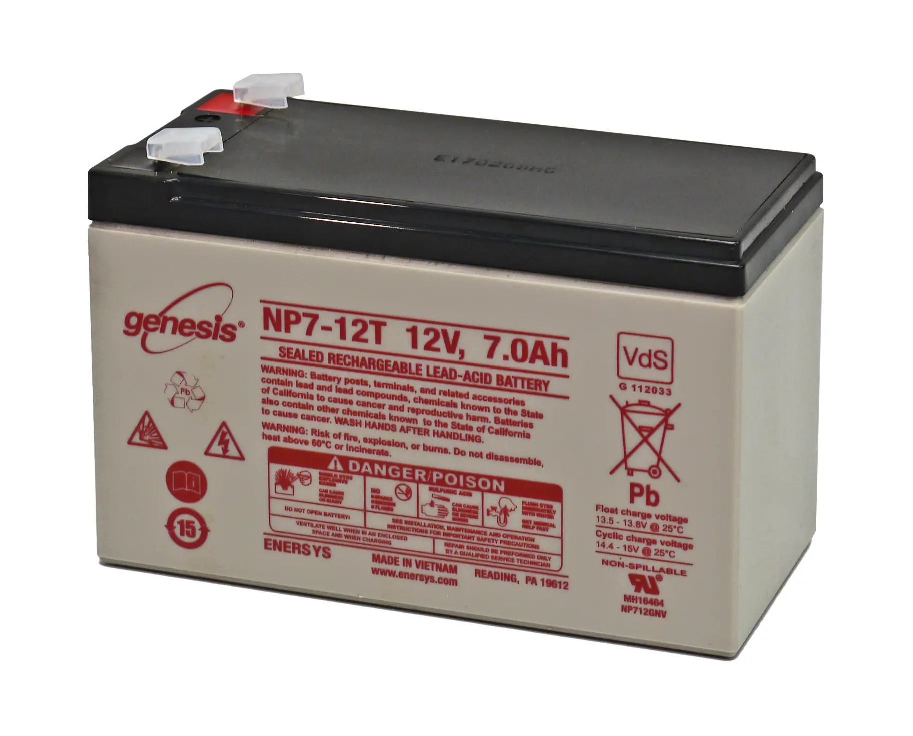 EnerSys genesis NP7-12WT - 12V | 7Ah Blei-Vlies (AGM) Akku VdS online bei pro-akkus kaufen