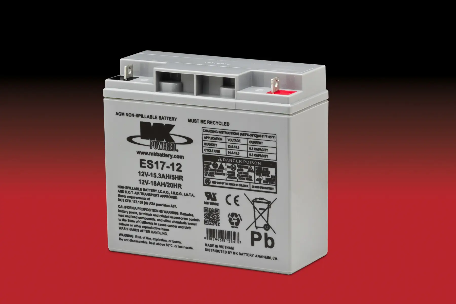 MK Battery ES17-12 - 12V | 18Ah Blei-AGM Akku MK Battery ES17-12 - 12V | 18Ah Blei-AGM Akku online bei pro-akkus kaufen