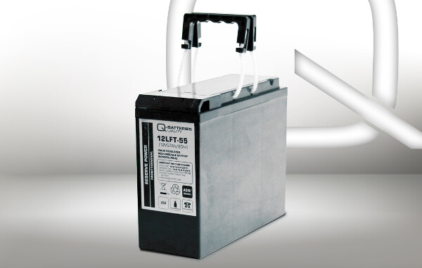 Q-Batteries Frontterminal 12LFT-55 12V 57Ah Blei-Akku / AGM Batterie