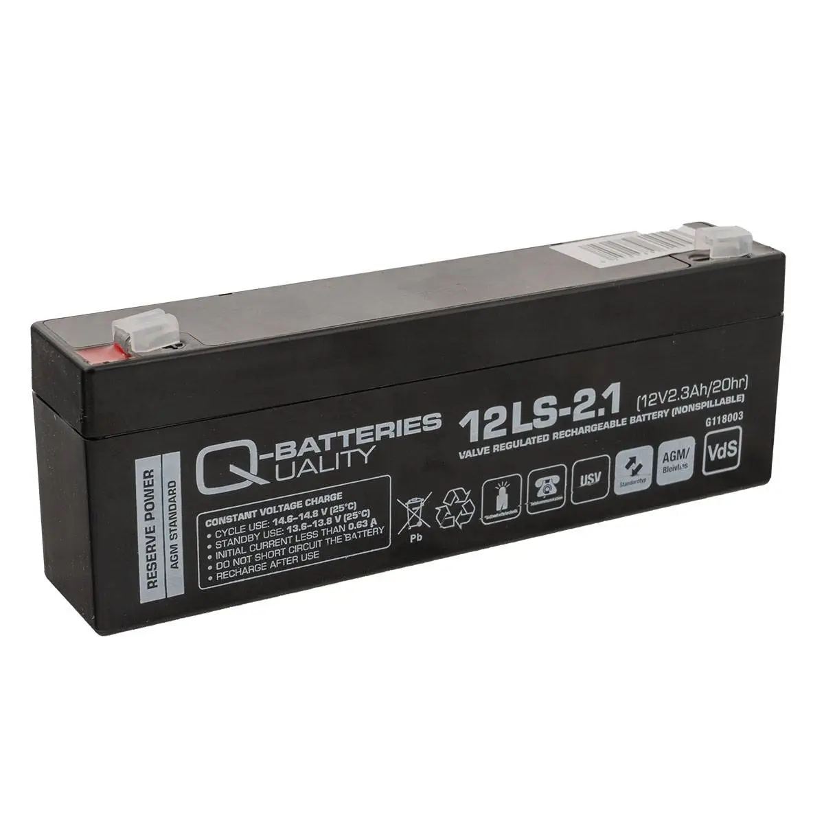 Q-Batteries 12LS-2.1 12V 2,1Ah AGM Batterie Akku VdS online bei pro-akkus kaufen