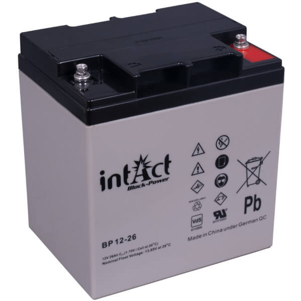 intAct Block-Power BP12-26 | 12V 27,6Ah AGM Batterie VdS online bei pro-akkus kaufen