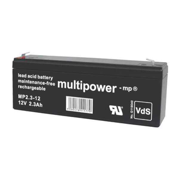 Multipower MP2.3-12 VdS 12V 2,3Ah Blei-Akku / AGM Batterie Multipower MP2.3-12 VdS 12V 2,3Ah Blei-Akku / AGM Batterie