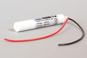 NiMh Notbeleuchtung Akkupack 3,6V / 750mAh (0,75Ah) Stab mit Kabel