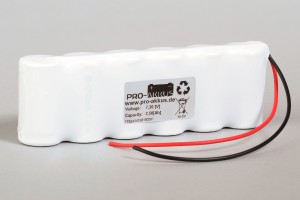 NiCd Notbeleuchtung Akkupack 7,2V / 2500mAh (2,5Ah) Reihe mit Kabel