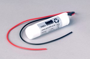 Akkupack  2,4V 1,7Ah für Notlicht Notbeleuchtung Notleuten Stabform mit Kabel