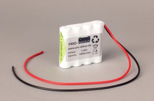 NiMh Notbeleuchtung Akkupack 4,8V / 1600mAh (1,6Ah) Reihe mit Kabel