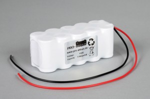 Ni-Cd Akkupack Notlicht Notbeleuchtung 12V / 1700mAh (1,7Ah) F5x2 Reihe mit Kabel