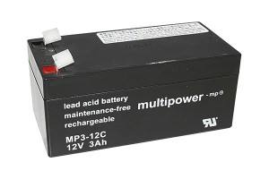 Multipower MP3-12C 12V 3Ah Blei-Akku / AGM Batterie Zyklenfest