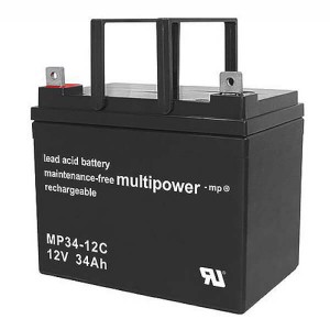 Multipower MP34-12CPW - 12V 34Ah AGM Batterie für PowaKaddy