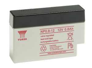 Yuasa NP0.8-12 12V 0,8Ah Blei-Akku / AGM Batterie, Kabel mit JST-Stecker