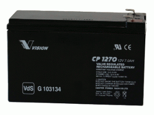 Vision CP1270 12V 7Ah 6,3mm Blei-Akku / AGM Batterie VdS