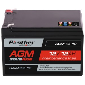 Panther ABS-Line AGM 12-12 saveline SAAS12-12 | 12V 12Ah Batterie