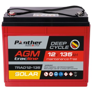 Panther AGM tracline TRASO12-135 Solar | 12V 135Ah Deep-Cycle Batterie