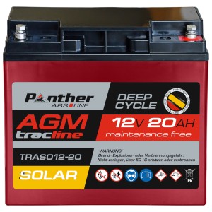 Panther AGM tracline TRASO12-20 Solar | 12V 20Ah Deep-Cycle Batterie
