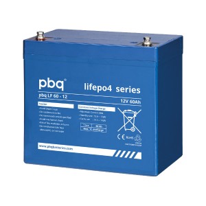 pbq LF60-12 LiFePO4 Batterie - 12,8V 60Ah Lithium-Ferrophosphat-Akku