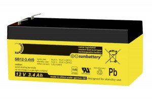 SUN Battery SB12-3.4 12V 3,4Ah Bleiakku VdS