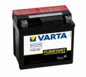 VARTA Powersports AGM 504 012 003 Motorradbatterie  - 12V 4Ah wartungsfrei