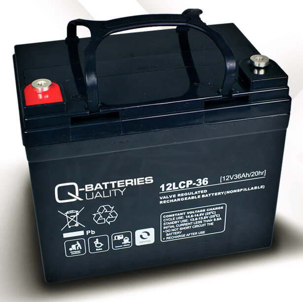 Q-Batteries 12LCP-36 12V 36Ah Blei-Akku / AGM Batterie Zyklentyp