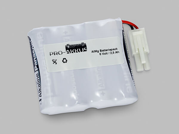 Alkaline Batteriepack 6V AA F4x1 mit Kabel und Stecker