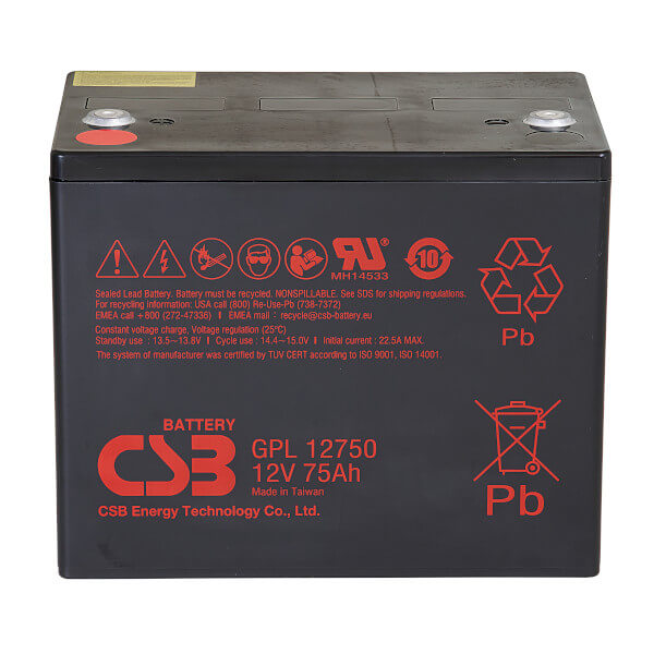 CSB GPL12750 12V 75Ah Blei-Akku / AGM Batterie Longlife