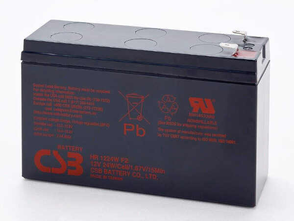 CSB HR1224WF2 12V 24W Blei-Akku / AGM Batterie Hochstrom