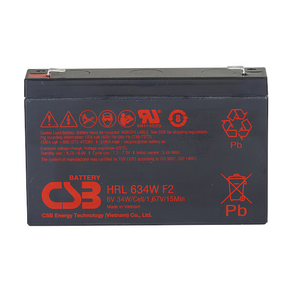 CSB HRL634WF2 6V 34W Blei-Akku / AGM Batterie Hochstrom Longlife