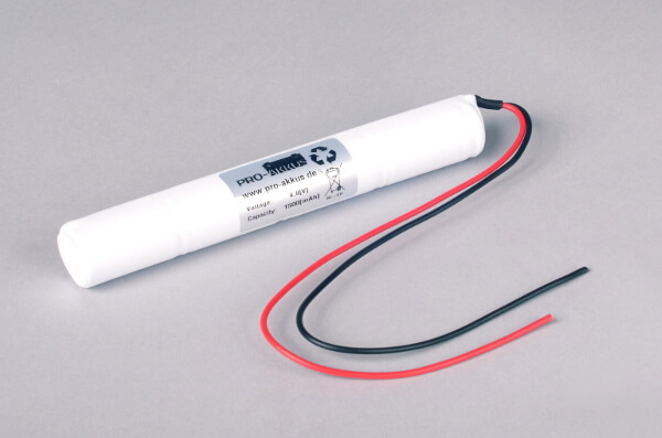 Kabel Akku 4,8V 1500mAh 1,5Ah Ni-Cd NiCd für Notlicht Notbeleuchtung Notlampe m 