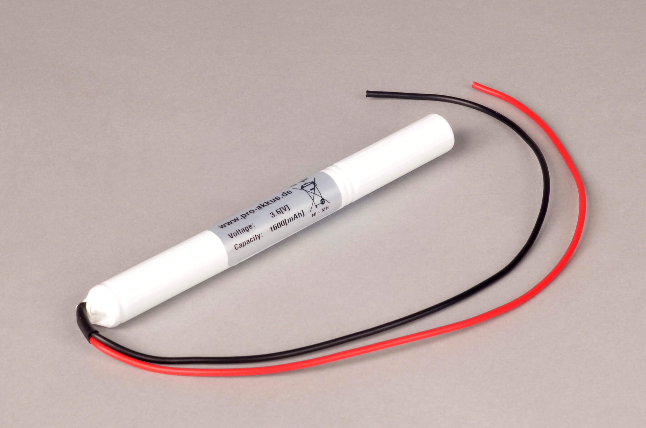 NiMh Notbeleuchtung Akkupack 3,6V / 1600mAh (1,6Ah) Stab mit Kabel