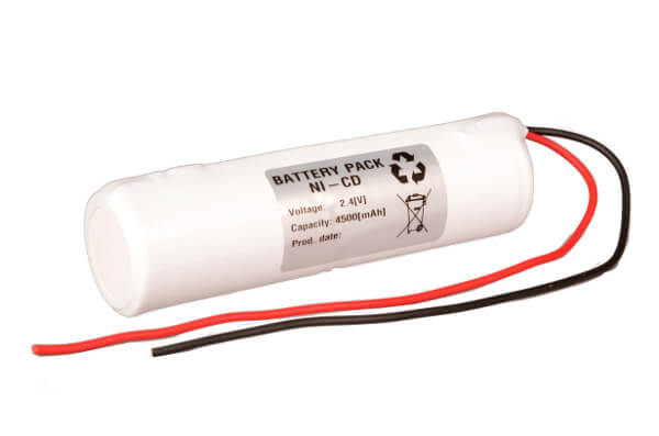 Akkupack Notlicht Notbeleuchtung 2,4V / 4500mAh (4,5Ah) Stabform mit Kabel