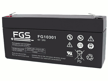 FGS FG10301 6V 3Ah Blei-Akku / AGM Batterie