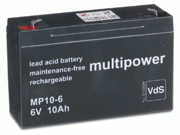 Multipower MP10-6 6V 10Ah Blei-Akku / AGM Batterie VdS