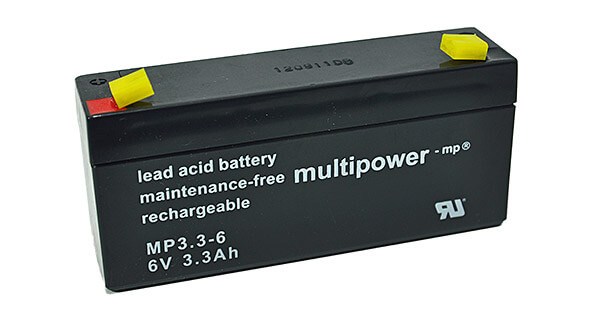 Multipower MP3.3-6 6V 3,3Ah Blei-Akku / AGM Batterie