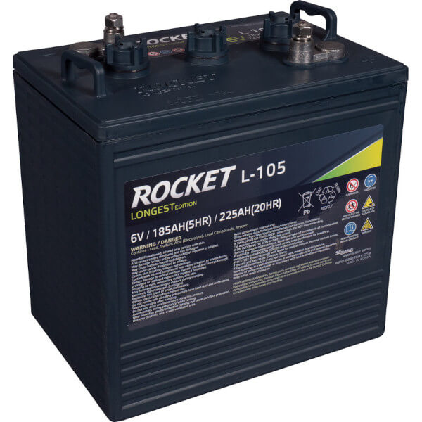 Rocket L-105 - 6V 225Ah Deep Cycle Nassbatterie