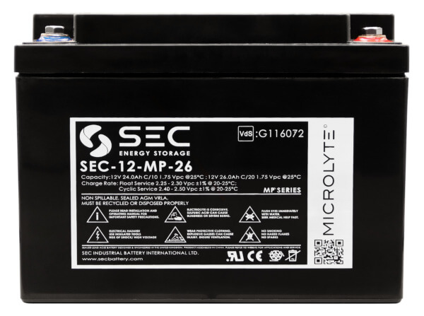 SEC-12-MP-26 AGM Batterie | 12V 26Ah VdS