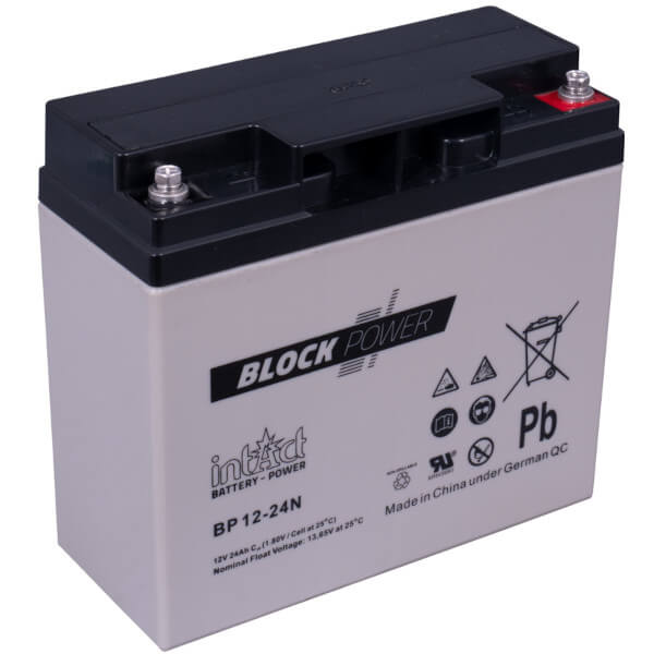 intAct Block-Power BP12-24N | 12V 24Ah AGM Batterie