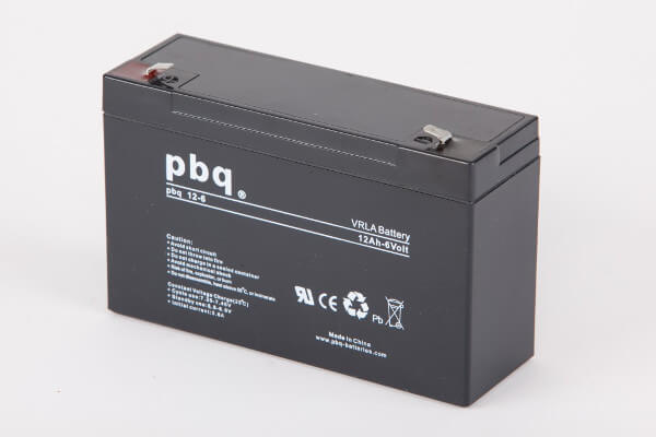 pbq 12-6 AGM Bleiakku - 6V 12Ah Allzweckbatterie mit Faston 4,8mm Anschluss