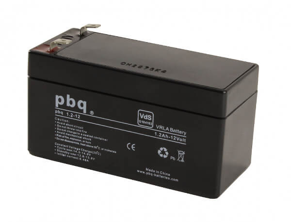 pbq 1.2-12 AGM Bleiakku - 12V 1,2Ah VdS Allzweckbatterie Faston 4,8 mm