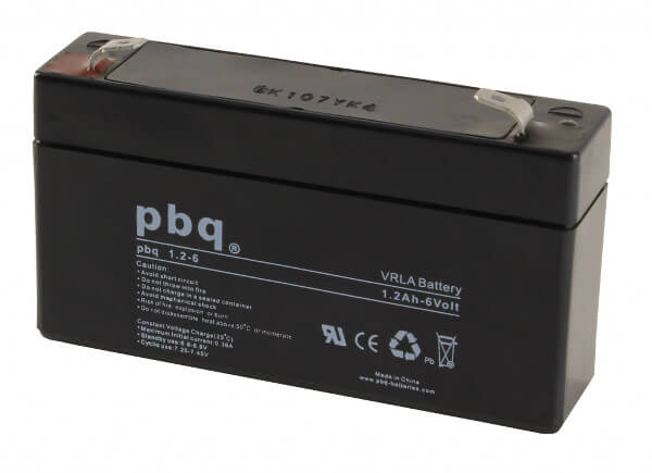 pbq 1.2-6 AGM Bleiakku - 6V 1,2Ah Allzweckbatterie mit Faston 4,8mm Anschluss