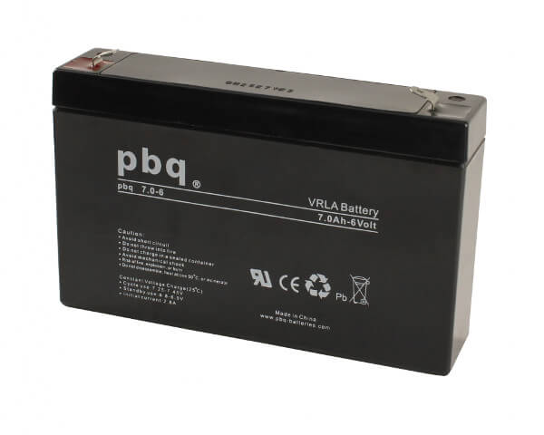pbq 7.0-6 AGM Bleiakku - 6V 7Ah Allzweckbatterie mit Faston 4,8mm Anschluss